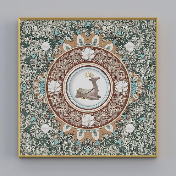 Lace Deer Panel 3D Model