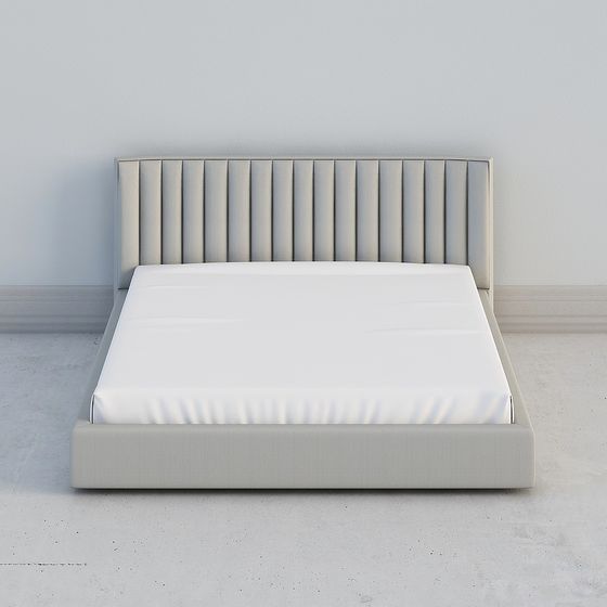 Elegant Low-Polygon Bed Frame 3D model for Modern Interiors
