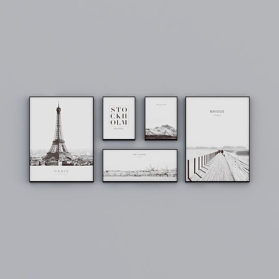 Minimalist Wall Art 3D model Collection