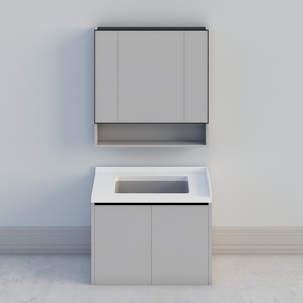 Modern Minimalist Bathroom Cabinet 3D model
