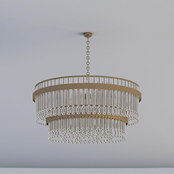 Elegant Low-Poly Chandelier 3D model