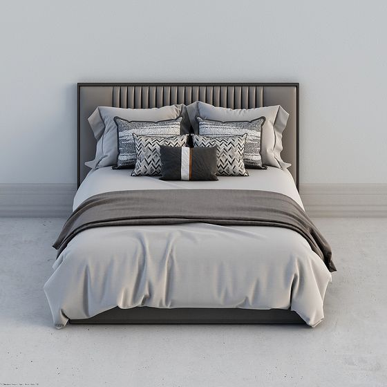 Modern Minimalist 3D Bed Model Design