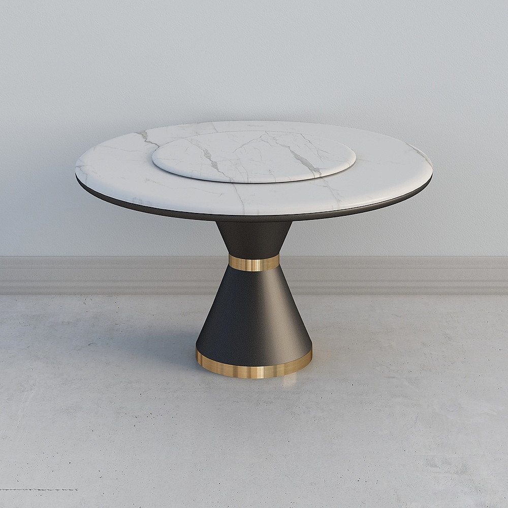Elegant Round Dining Table 3D model