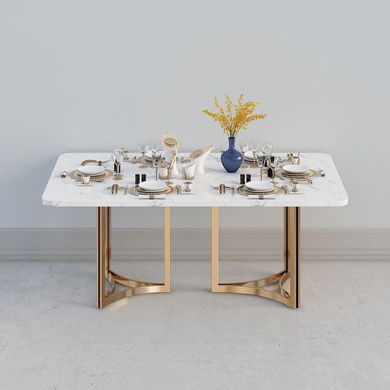 Marble Elegance Dining Table 3D model
