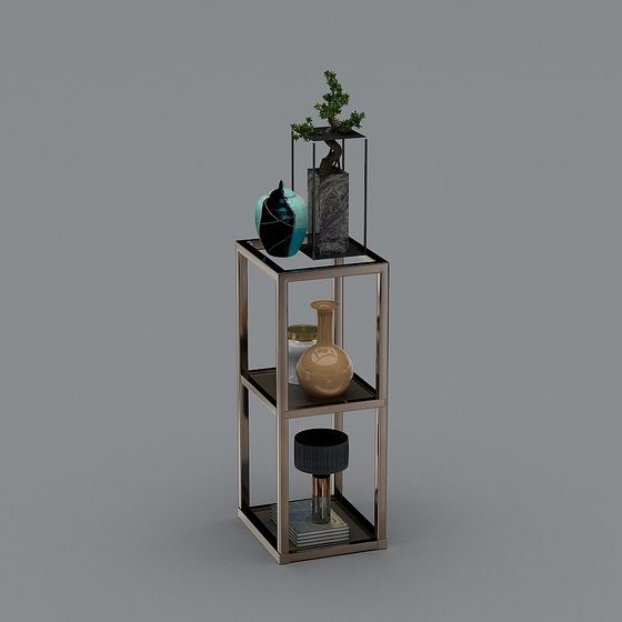 Sleek Metal Display Rack 3D model