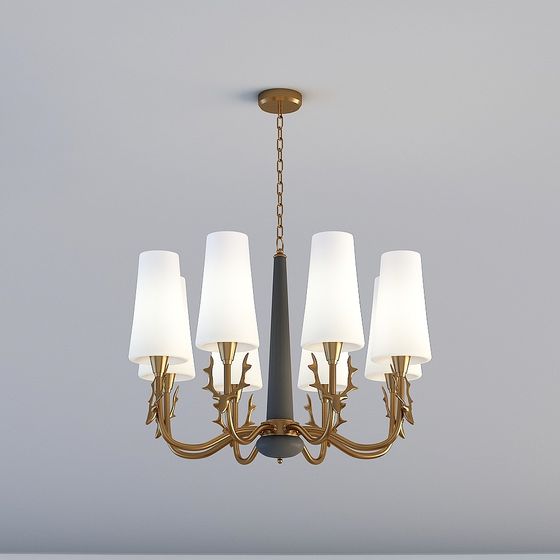 Elegant Low-Poly Chandelier 3D model