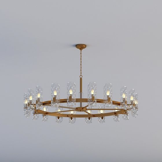 Golden Elegance Chandelier 3D model for Modern Interiors