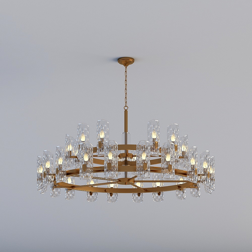 3D lights are all JJ-American Postmodern Light Luxury Restaurant Bedroom Study Art Crystal Chandelier-1904-15
