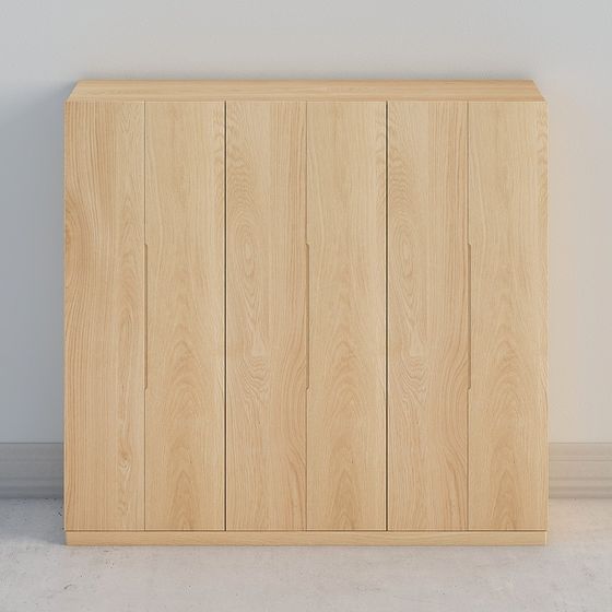 Low-Poly Wooden Storage Cabinet 3D model