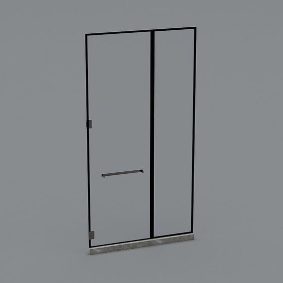 Elegant Minimalist Glass Door 3D model