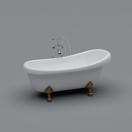 Classic Clawfoot Bathtub 3D model