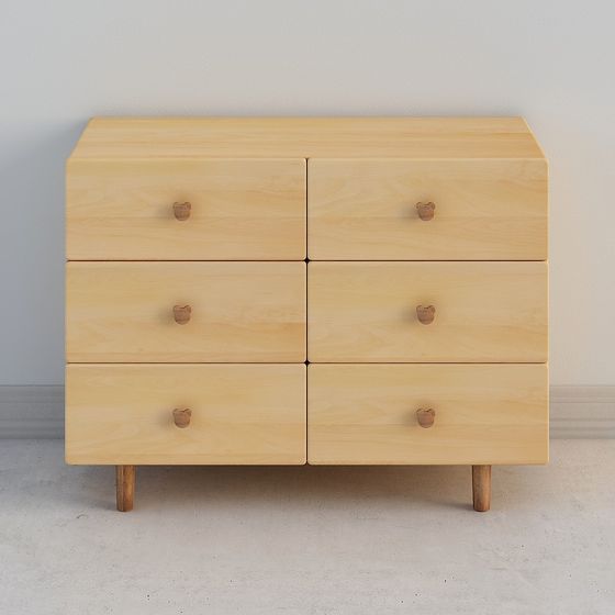 Elegant 6-Drawer Storage Cabinet 3D model