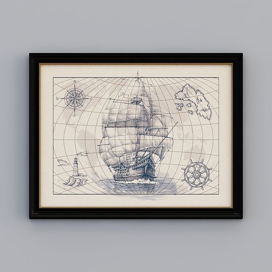 Vintage Sailing Ship 3D model for Nautical Adventures