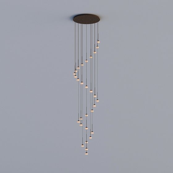 Elegant Low-Poly Chandelier 3D model