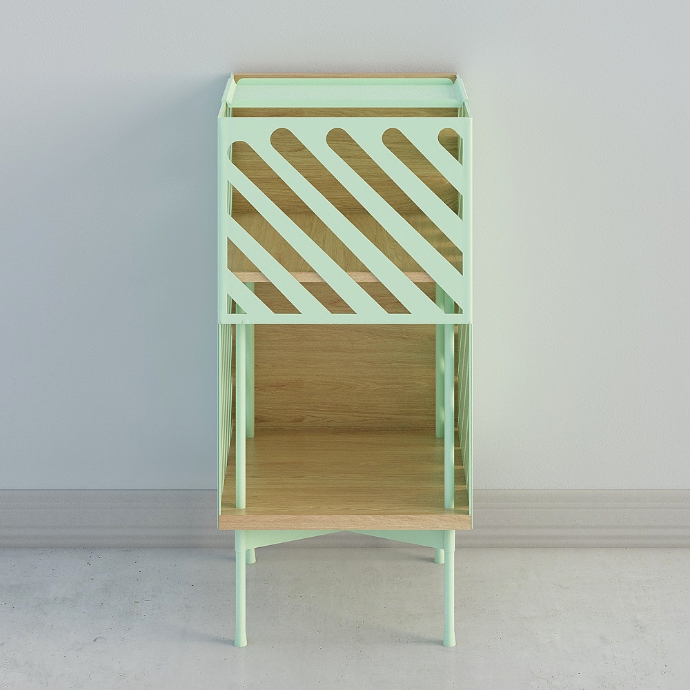 Squeaking self-contained cabinet mint green vertical