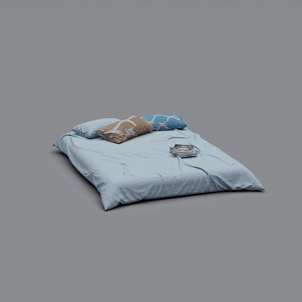 Stylish 3D Bed Model for Modern Interiors