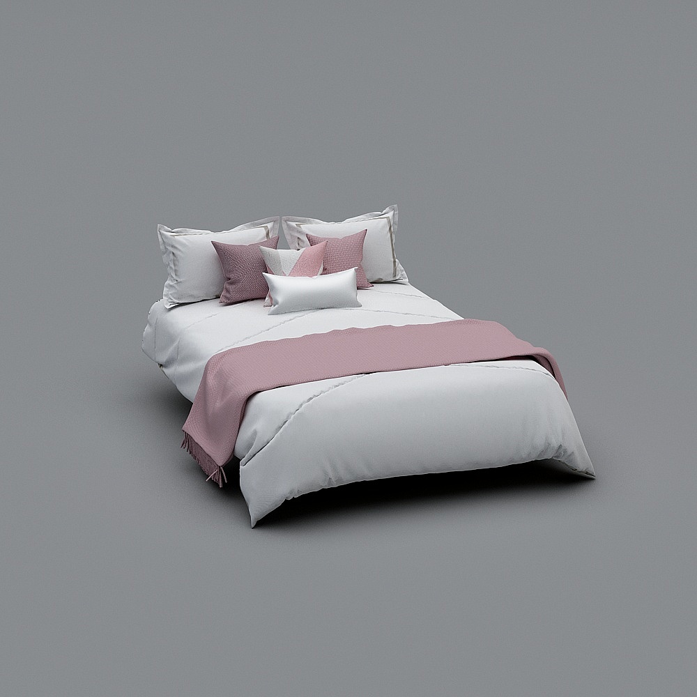 Elegant Low-Poly Bed 3D model for Modern Interiors