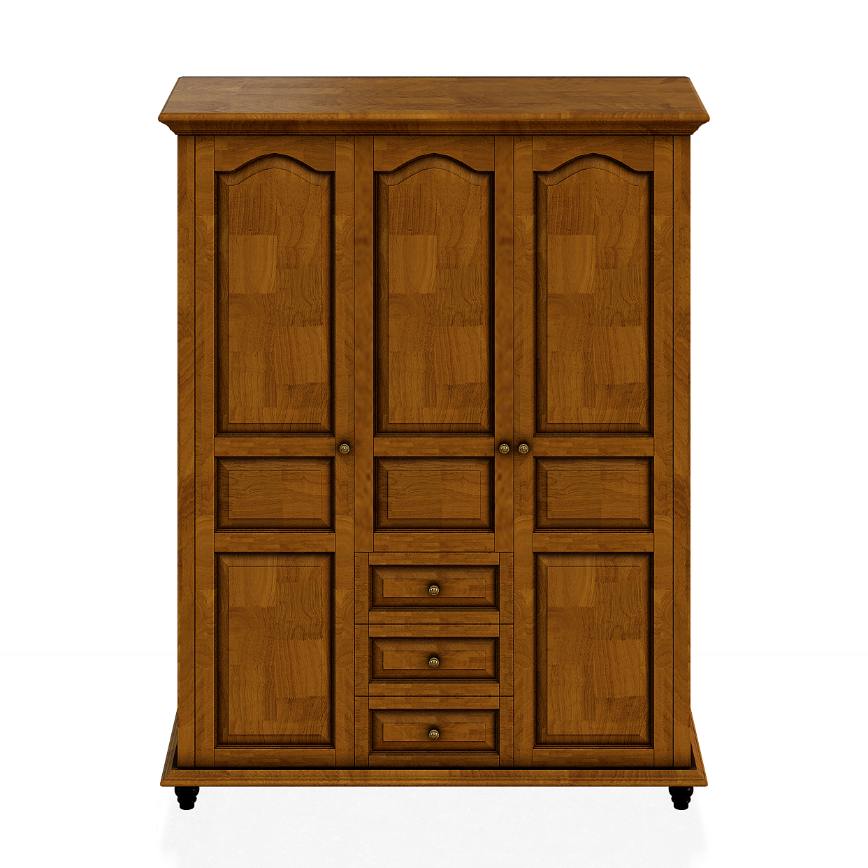 Vintage Wardrobe Classic Elegance 3D Model – Honey Wood