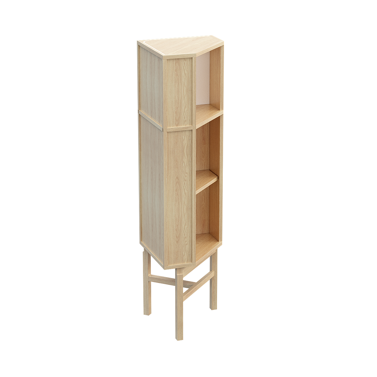 Urban Shelf Minimalist 3D Model – Oak Wood Texture