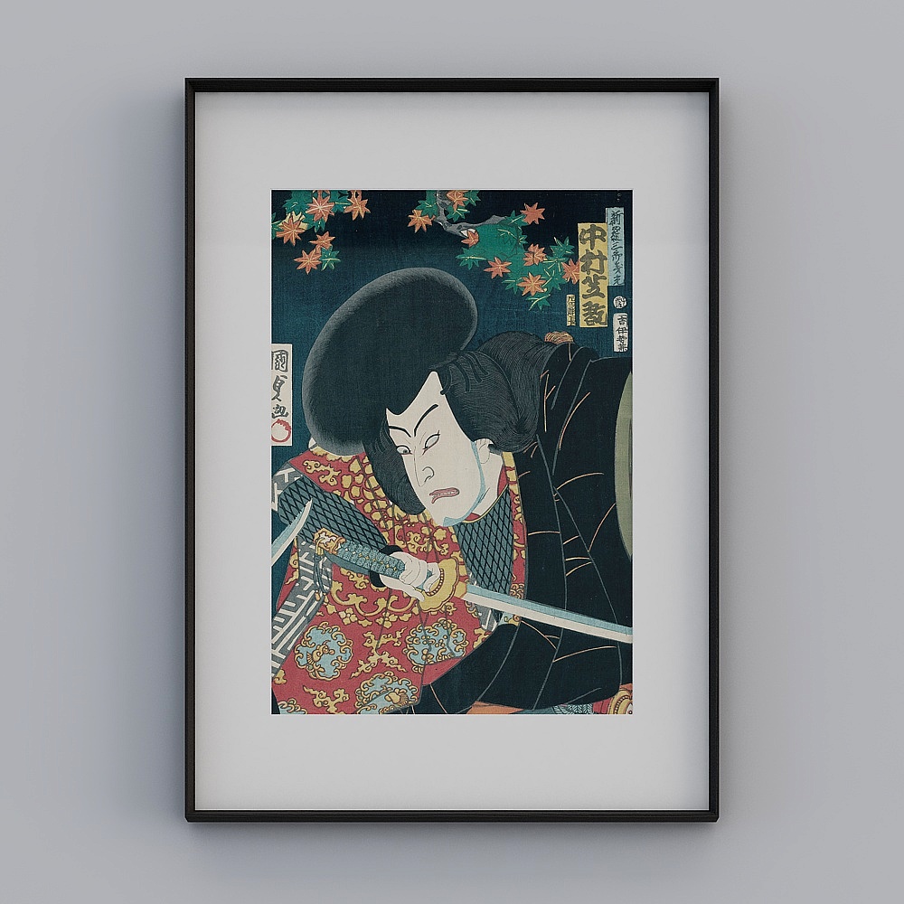 Kippel flagship store Japanese-style living room vertical black frame 78x108 cm Japanese famous painting tmzrj-yz-gg-sk-4