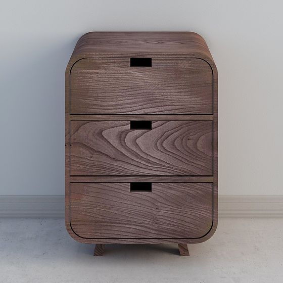 Elegant Low-Polygon Bedside Table 3D model