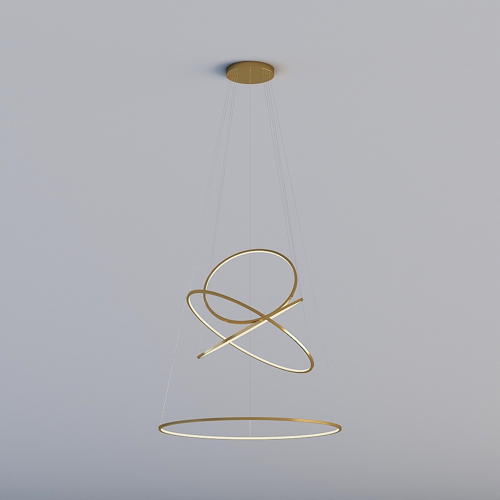 3D lights are all YGDS - post-modern light luxury irregular villa living room stainless steel electric -3032 four-lap combination