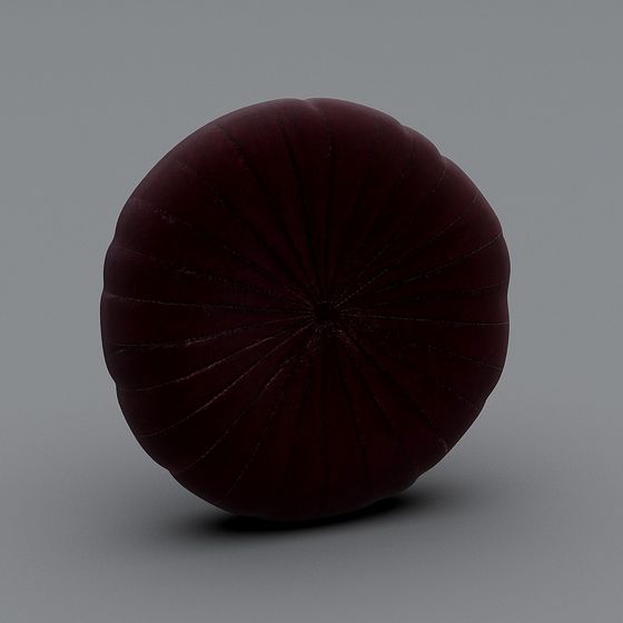 Velvet Round Pillow 3D model