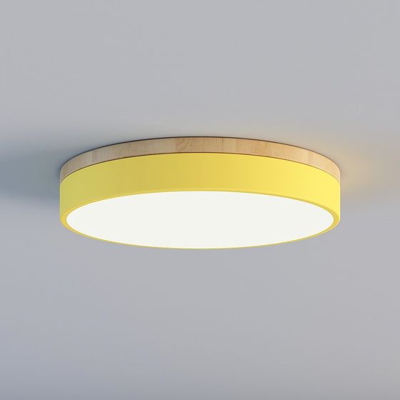 Modern Yellow Round Ceiling Light 3D model