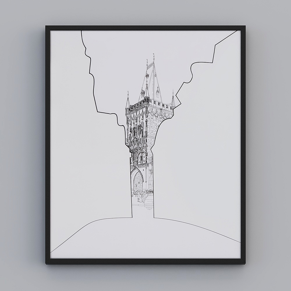 Low-Poly Gothic Tower 3D model