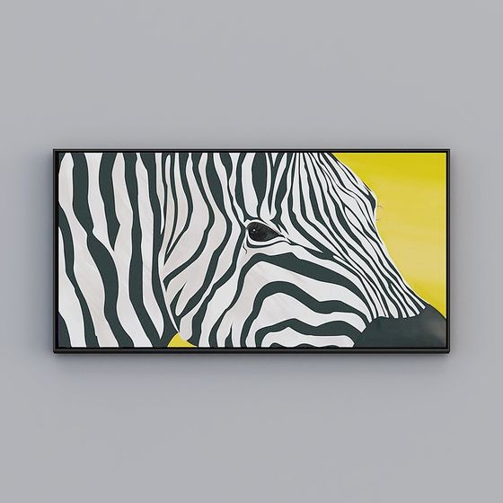 Vibrant Zebra Portrait 3D Model