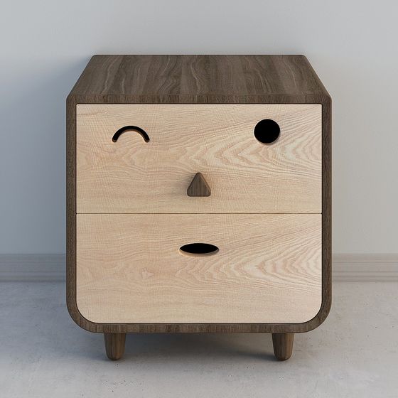 Whimsical Wooden Nightstand 3D model