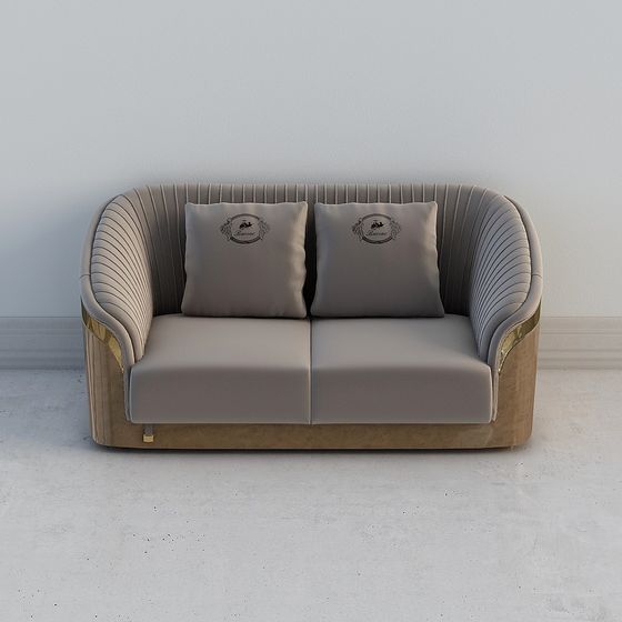 Elegant Low-Polygon Sofa 3D model for Modern Interiors