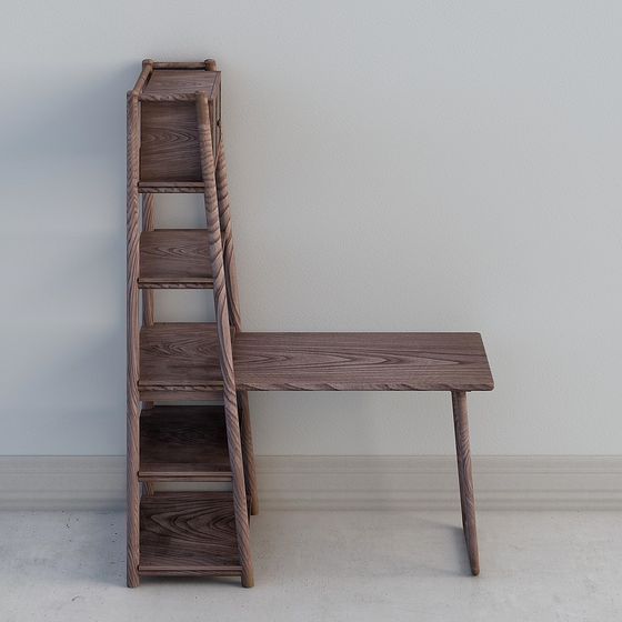 Wooden Multi-functional Stool 3D model