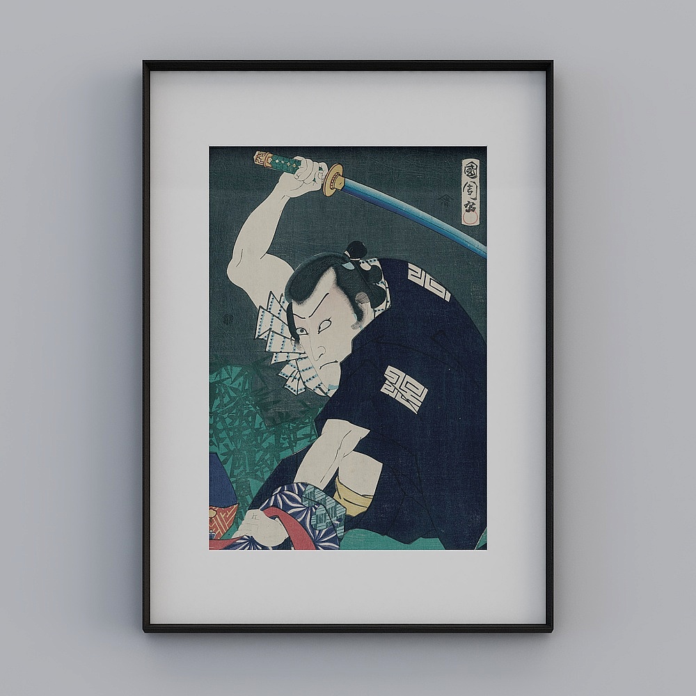 Kippel flagship store Japanese-style living room vertical black frame 78x108 cm Japanese famous painting tmzrj-yz-gg-sk-4