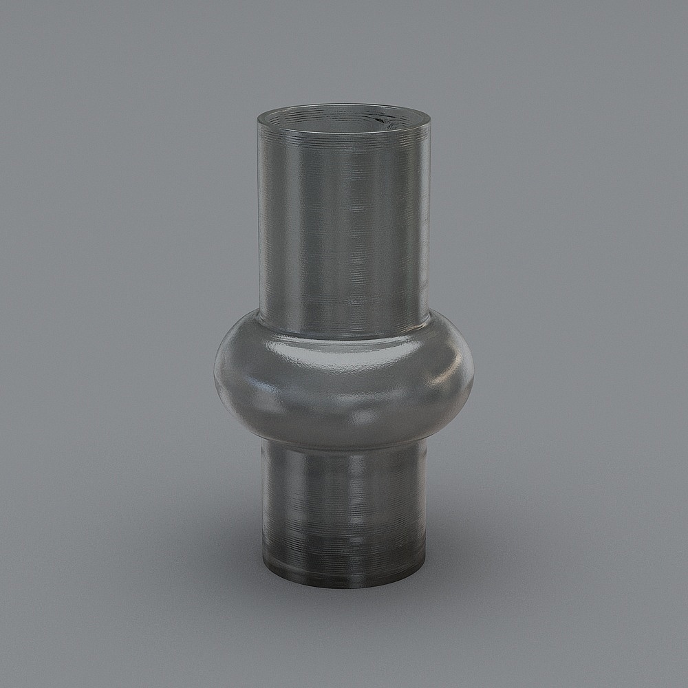 Elegant Low-Poly Metal Vase 3D model