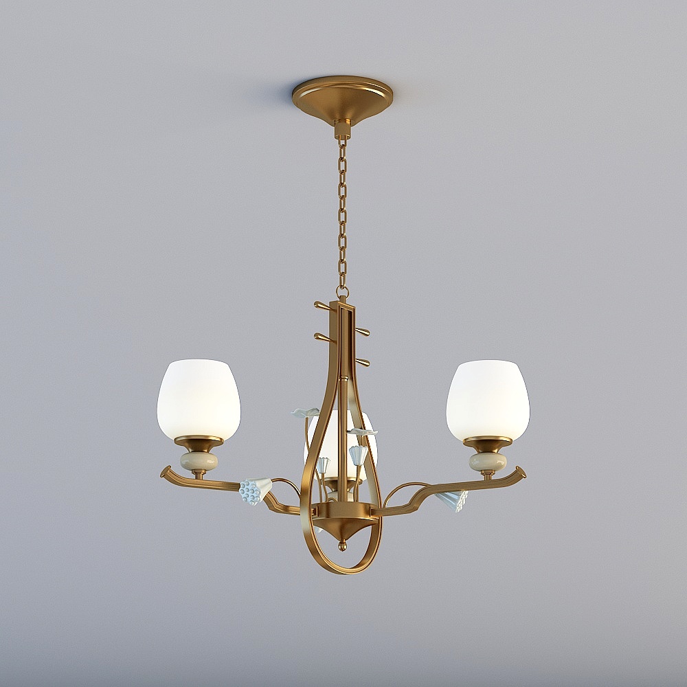 3D lights are all JJ-New Chinese Guest Restaurant Bedroom Study Chandelier-1909-3