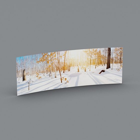 Models Forest Snow Winter Forest Low-Poly 3D Model