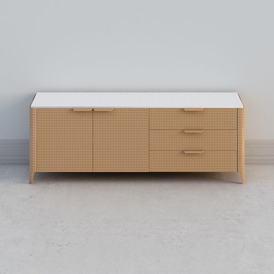 Stylish Grid Storage Cabinet 3D model