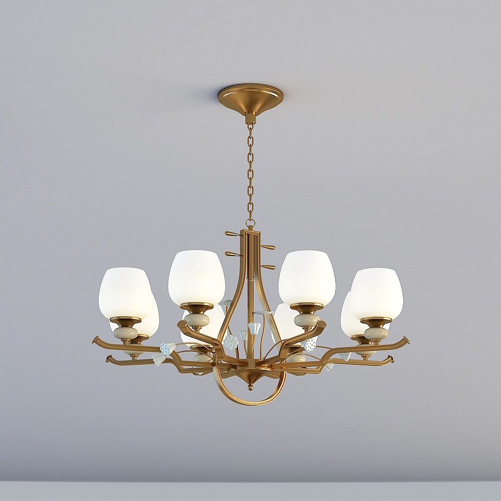 3D lights are all JJ- New Chinese Guest Restaurant Bedroom Room Chandelier-1909-8