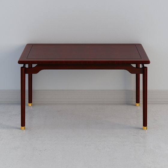 Elegant Low-Poly 3D Table and Chair Set Model