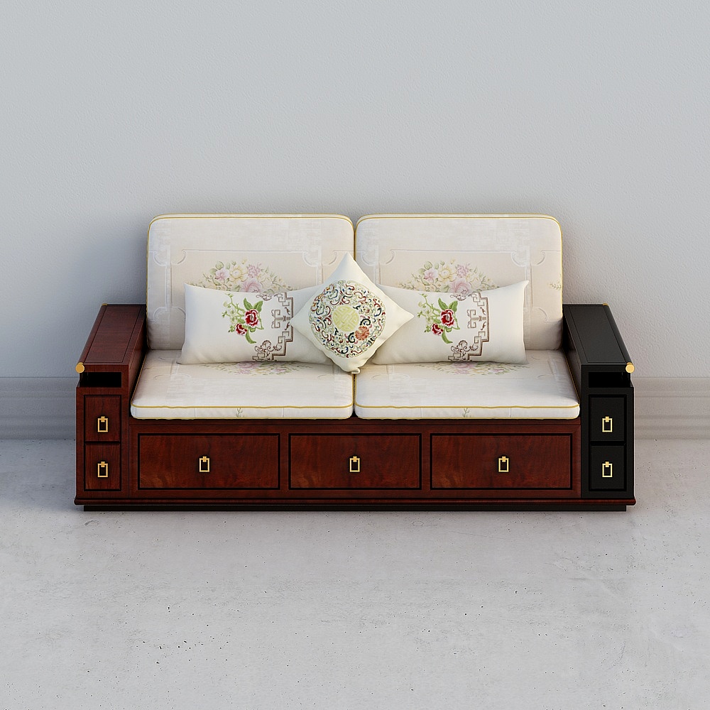 Vintage Storage Sofa 3D Model