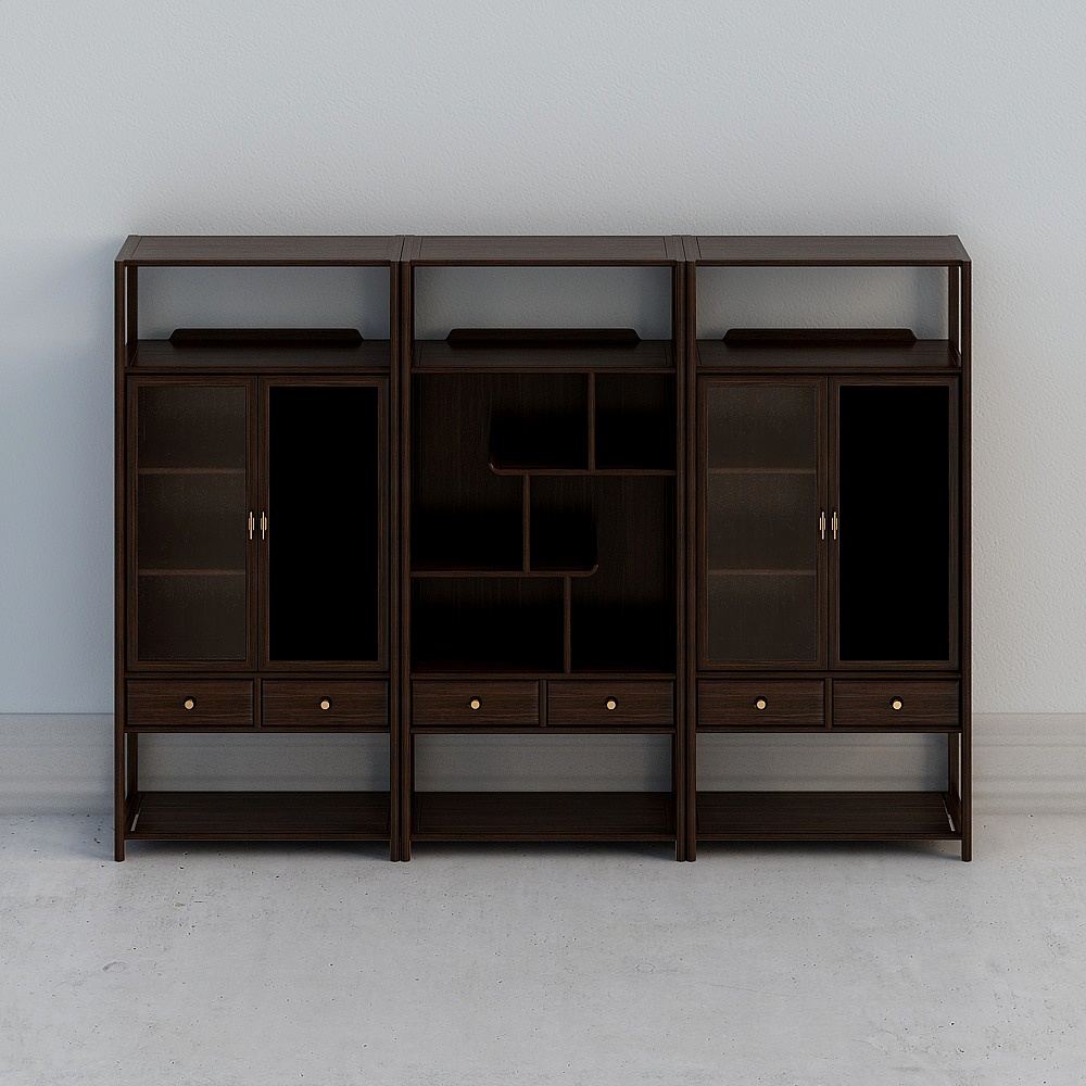 Комбинированный книжный шкаф из сандала XKJG04P0003 плюс XKJG04P0004