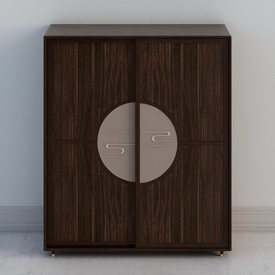 Elegant Wooden Cabinet 3D Model