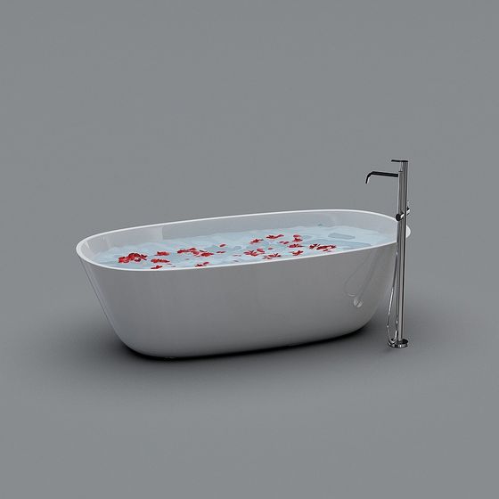 Modern White and Black Bath Tub 3D Model