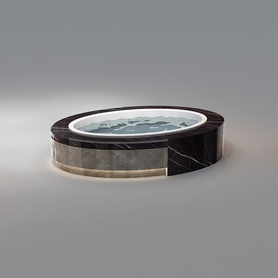 Stylish Round Pool 3D model for Contemporary Spaces