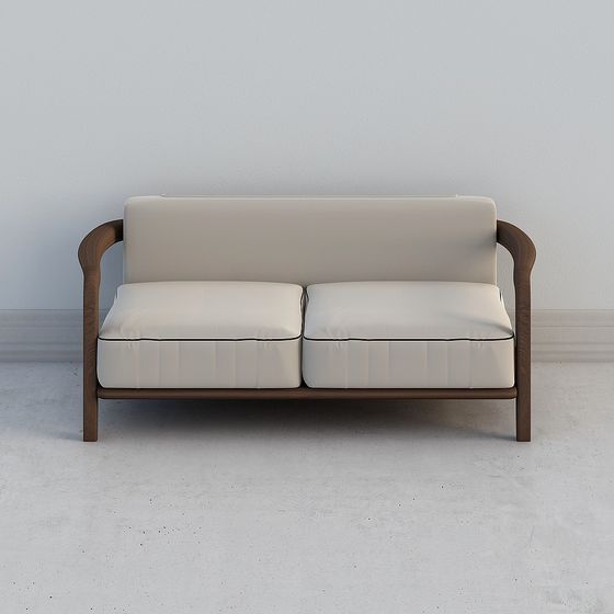 Elegant Low-Polygon Sofa 3D model for Modern Interiors