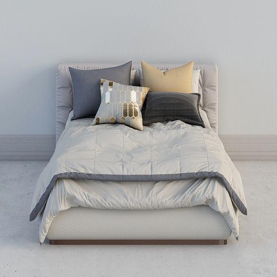 Modern Minimalist Bed 3D model