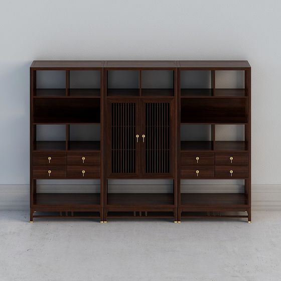 Elegant Vintage Bookcase 3D model for Creative Spaces