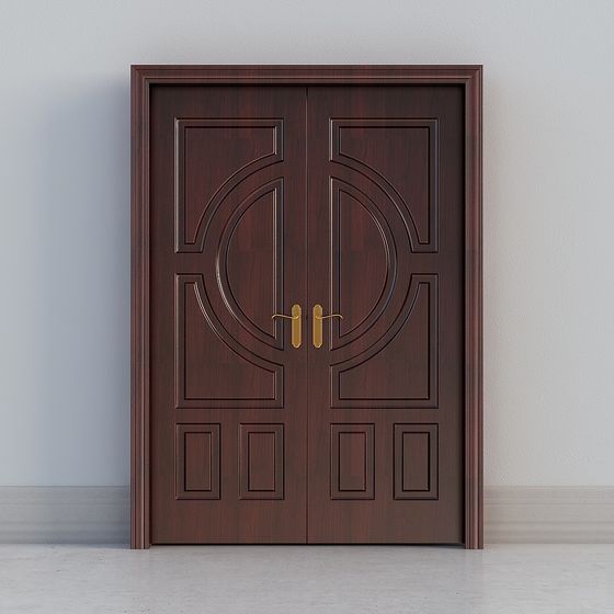Elegant Double Door 3D Model for Modern Interiors