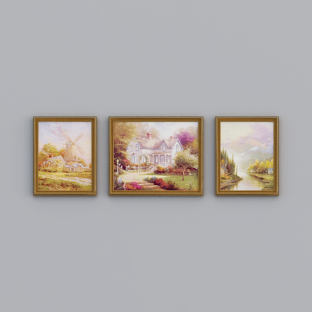 Starting Bay European vertical three-pack European-style frame mountain water pool 83x103 103x123 83x103 cm landscape emwyq-e-7